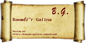 Basmár Galina névjegykártya